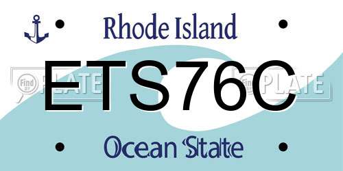 ETS76C Rhode Island License Plate