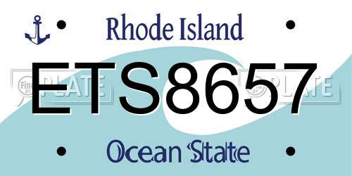 ETS8657 Rhode Island License Plate