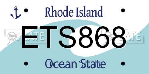 ETS868 Rhode Island License Plate