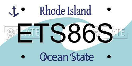 ETS86S Rhode Island License Plate