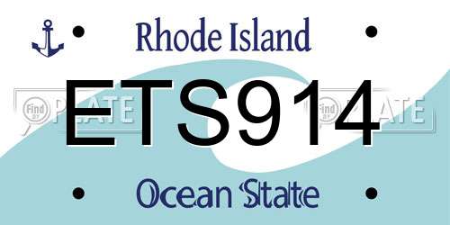 ETS914 Rhode Island License Plate