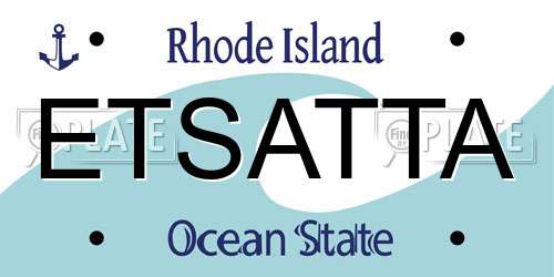 ETSATTA Rhode Island License Plate