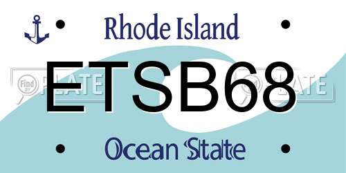 ETSB68 Rhode Island License Plate
