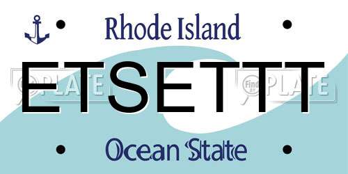 ETSETTT Rhode Island License Plate