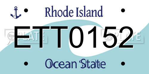 ETT0152 Rhode Island License Plate