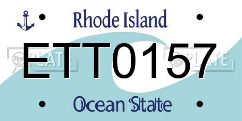 ETT0157 Rhode Island License Plate