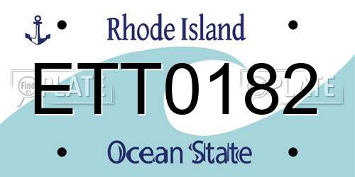 ETT0182 Rhode Island License Plate