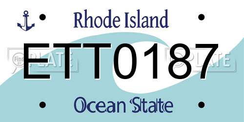 ETT0187 Rhode Island License Plate