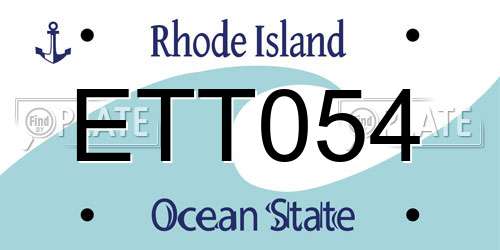 ETT054 Rhode Island License Plate