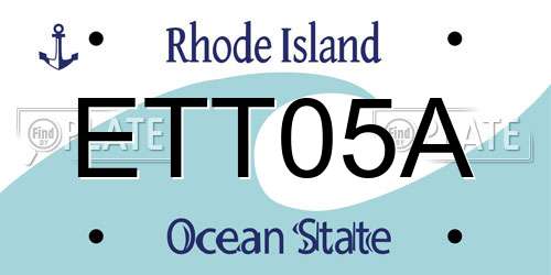 ETT05A Rhode Island License Plate