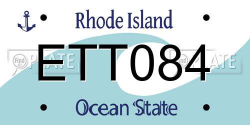 ETT084 Rhode Island License Plate