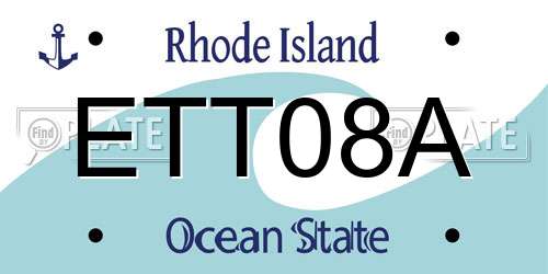ETT08A Rhode Island License Plate