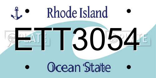 ETT3054 Rhode Island License Plate