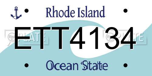 ETT4134 Rhode Island License Plate
