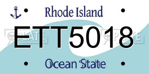 ETT5018 Rhode Island License Plate