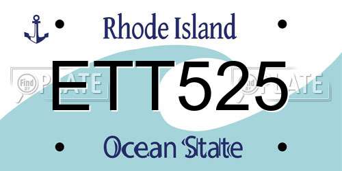 ETT525 Rhode Island License Plate