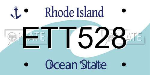 ETT528 Rhode Island License Plate