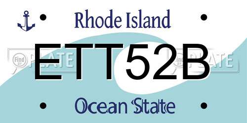 ETT52B Rhode Island License Plate