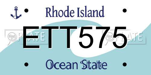ETT575 Rhode Island License Plate
