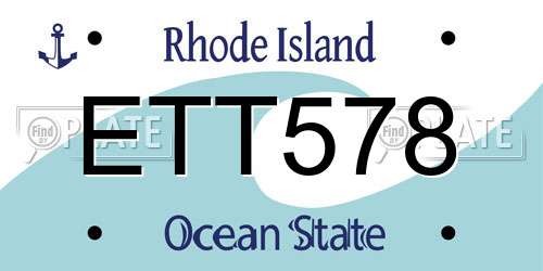 ETT578 Rhode Island License Plate