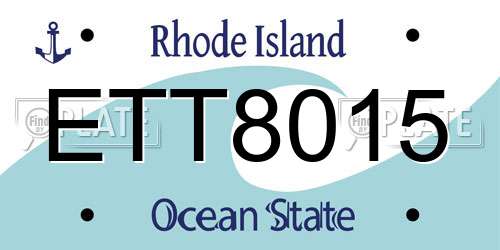 ETT8015 Rhode Island License Plate