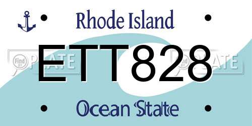 ETT828 Rhode Island License Plate