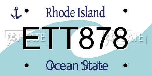 ETT878 Rhode Island License Plate