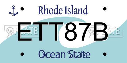 ETT87B Rhode Island License Plate