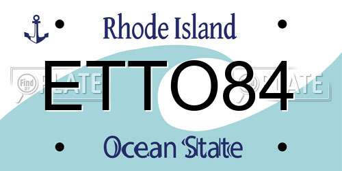 ETTO84 Rhode Island License Plate