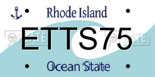 ETTS75 Rhode Island License Plate