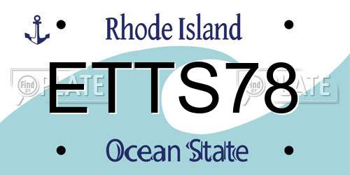 ETTS78 Rhode Island License Plate