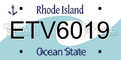 ETV6019 Rhode Island License Plate