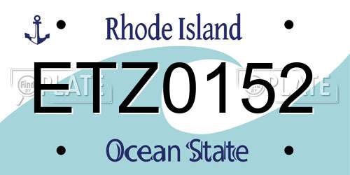 ETZ0152 Rhode Island License Plate