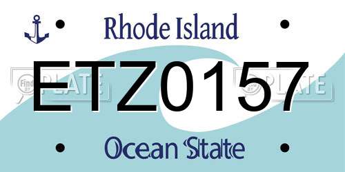 ETZ0157 Rhode Island License Plate