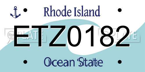 ETZ0182 Rhode Island License Plate