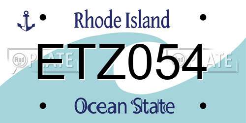 ETZ054 Rhode Island License Plate