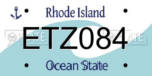 ETZ084 Rhode Island License Plate