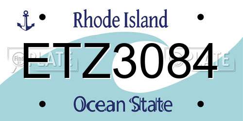 ETZ3084 Rhode Island License Plate