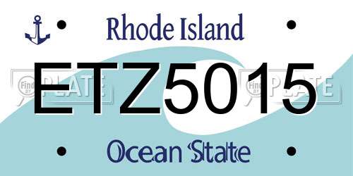 ETZ5015 Rhode Island License Plate