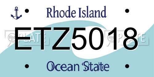 ETZ5018 Rhode Island License Plate