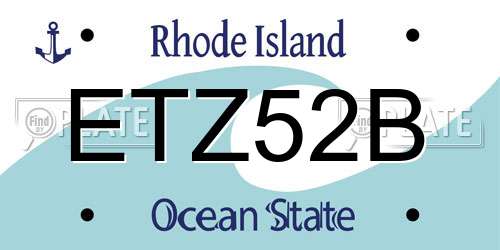 ETZ52B Rhode Island License Plate