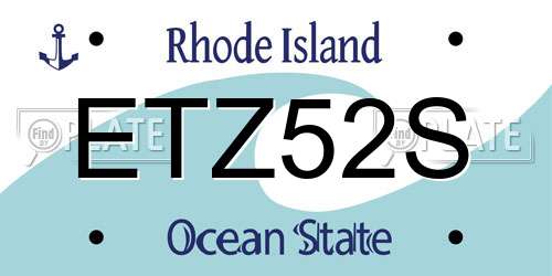 ETZ52S Rhode Island License Plate