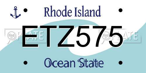 ETZ575 Rhode Island License Plate
