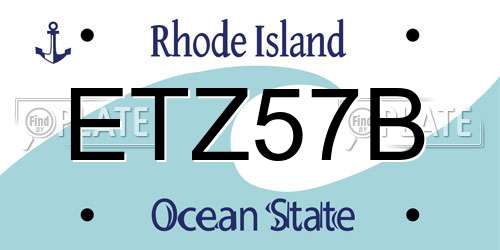 ETZ57B Rhode Island License Plate