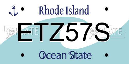 ETZ57S Rhode Island License Plate