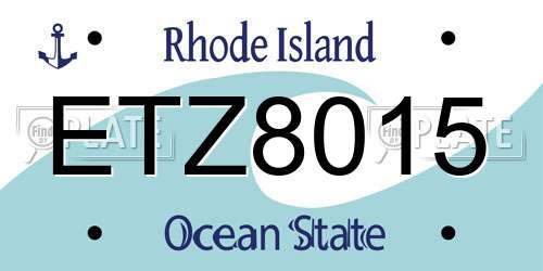 ETZ8015 Rhode Island License Plate