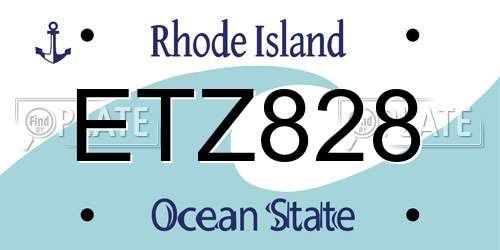 ETZ828 Rhode Island License Plate