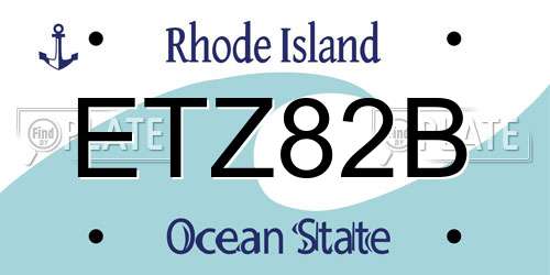 ETZ82B Rhode Island License Plate