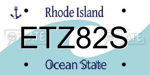 ETZ82S Rhode Island License Plate