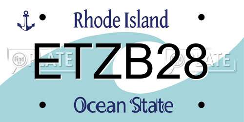 ETZB28 Rhode Island License Plate
